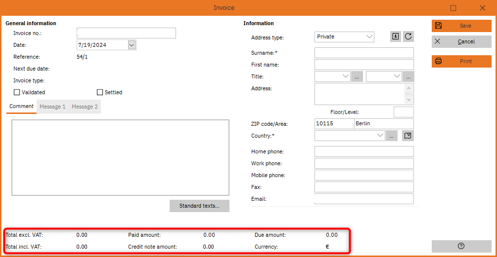 Invoice with no amount – Winner Bizz